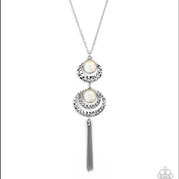 Prismatic Yellow Iridescent stone Necklace - Picture 4 of 4